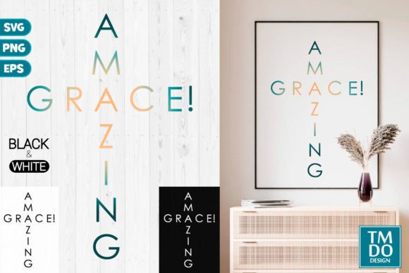 Amazing Grace Christian Cross Faith SVG for Crafts & Graphics