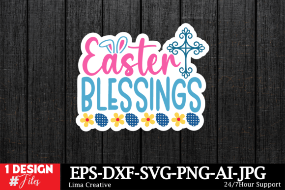 Easter Blessings Sticker: A Versatile Graphic for Crafts