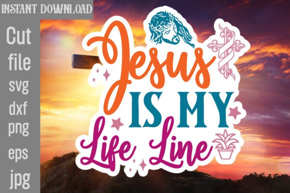 Jesus is My Life Line Sticker Design for Graphics and Crafts
