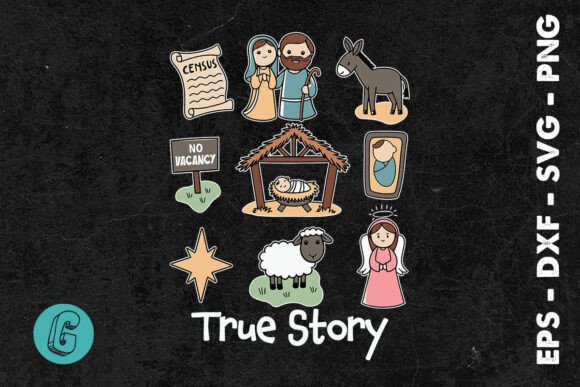 Xmas True Story Jesus Sublimation SVG for Graphics and Print Templates